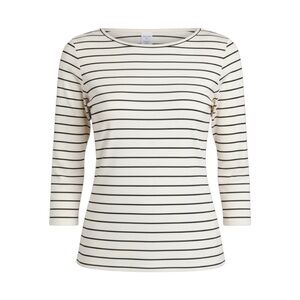 Merona Women's Buttery Soft Stretchy Striped Top - Cream and Black Large